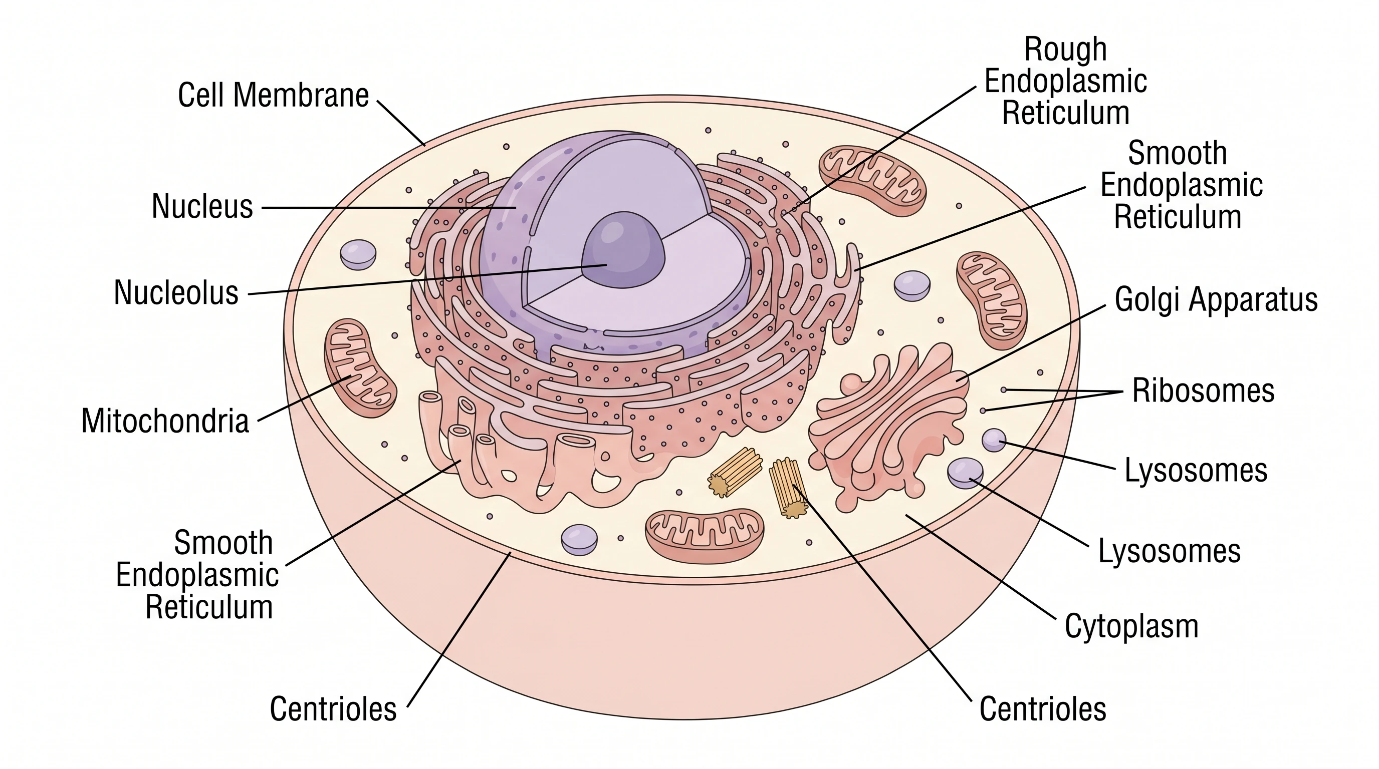 Animal Cell Diagram Tutorial with AI Labels