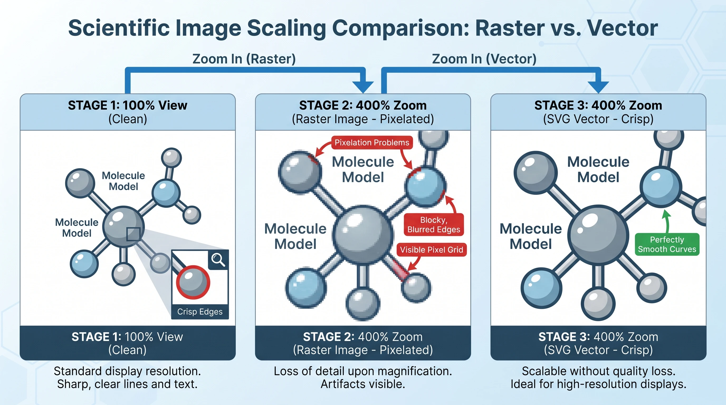 Vector vs raster zoom comparison at 100% and 400% (Figure generated with SciFig)