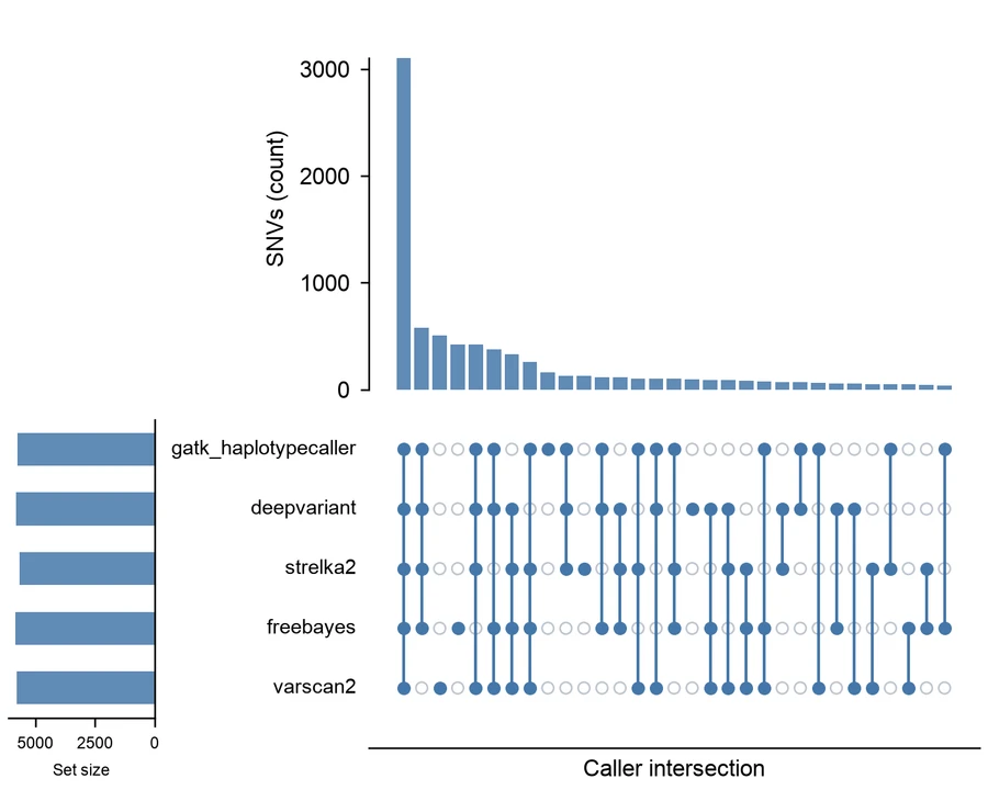 UpSet plot — Variant caller overlap