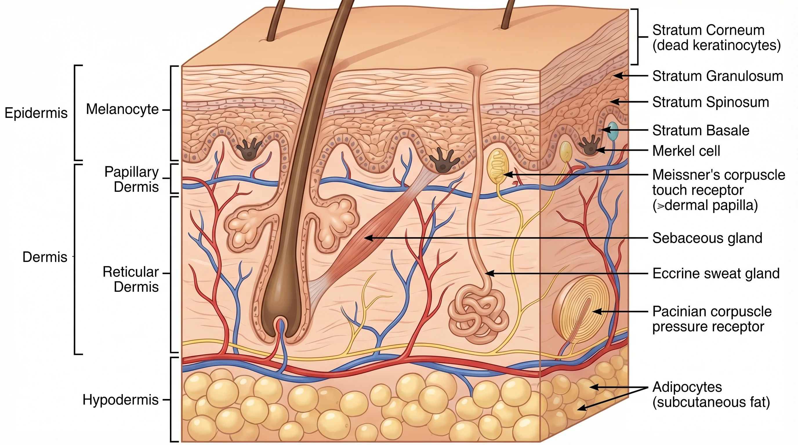 Human Skin Layers And Cell Types