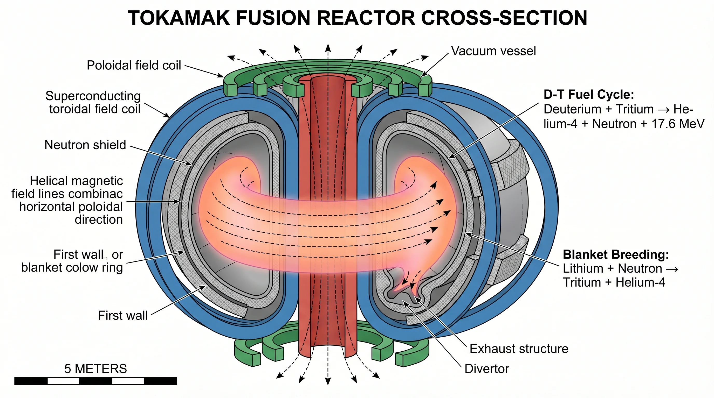 Tokamak Fusion Reactor Cross Section