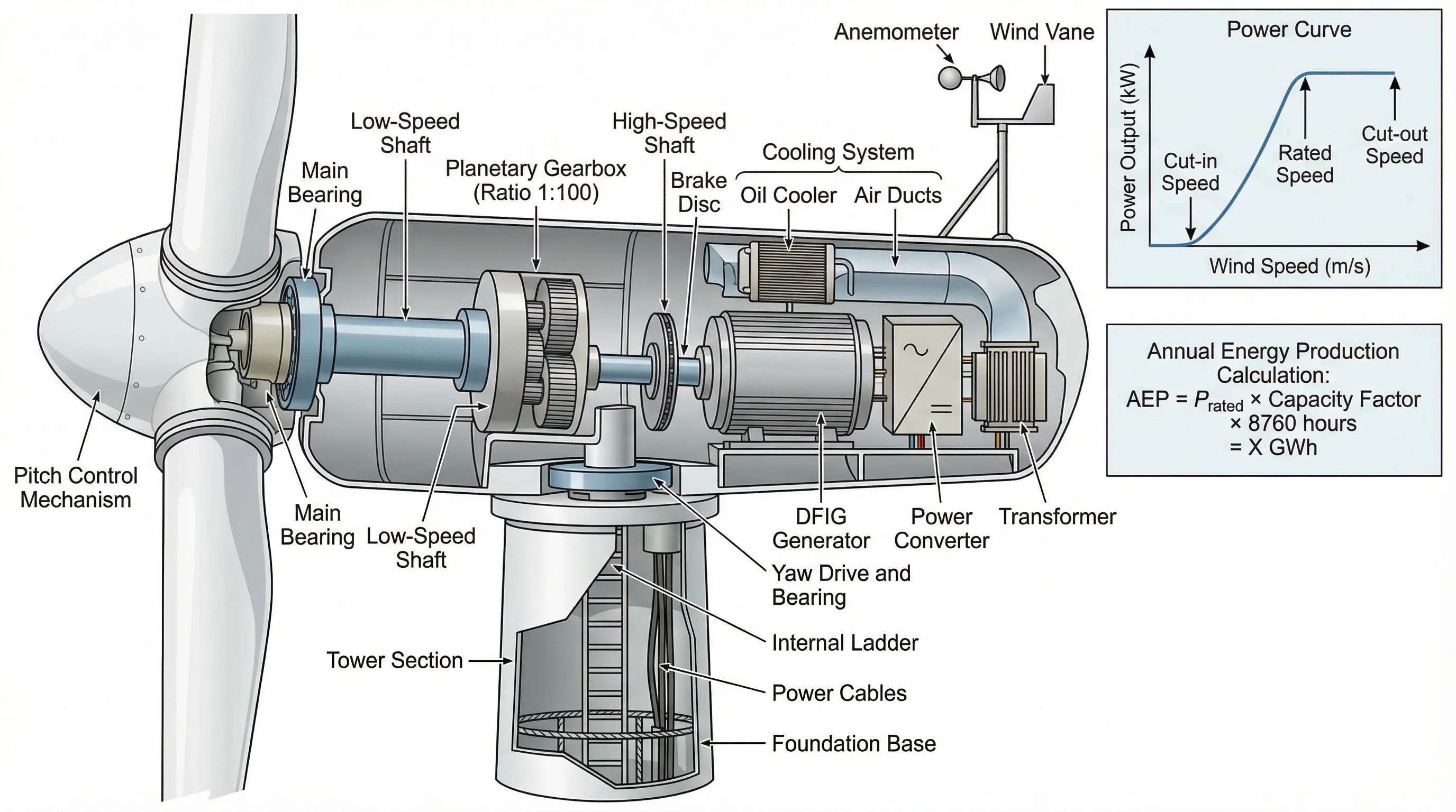 Wind Turbine Nacelle Cutaway