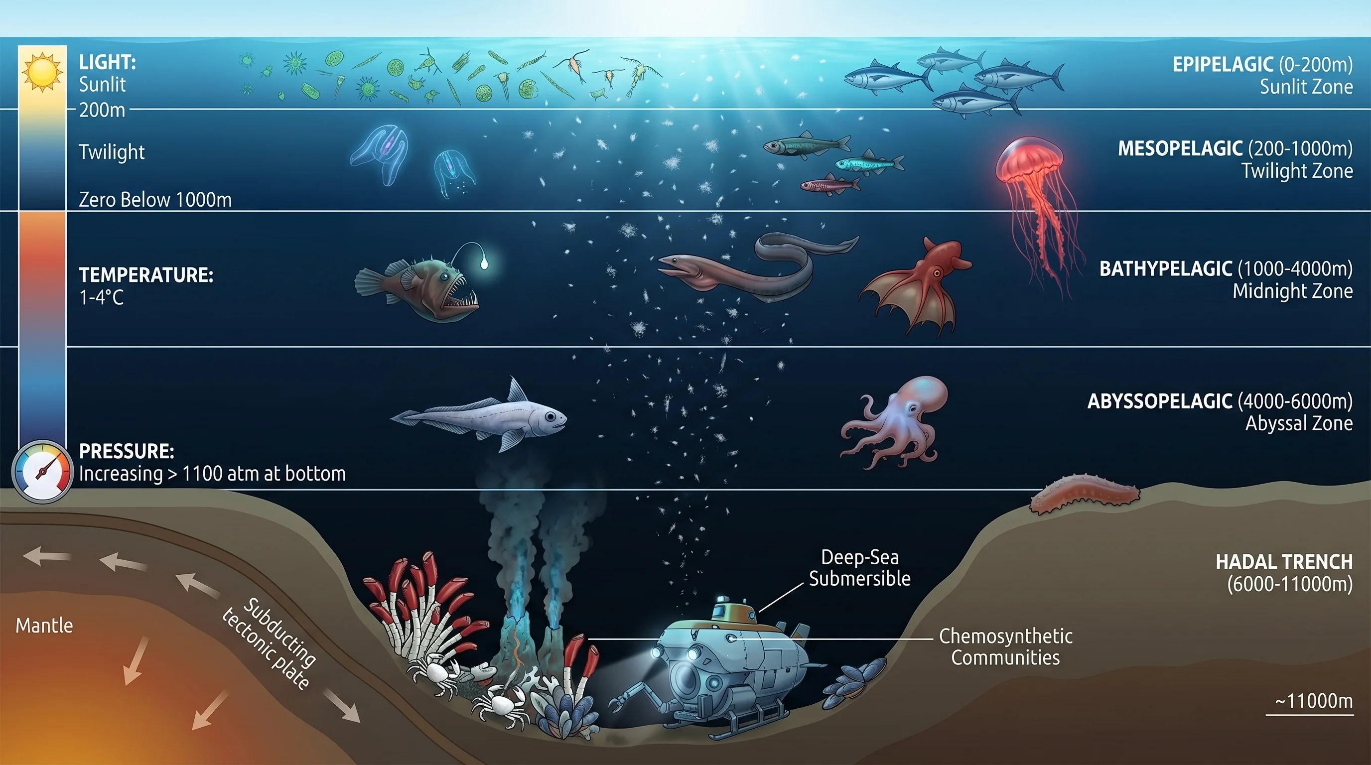 Deep Ocean Trench And Hadal Zone