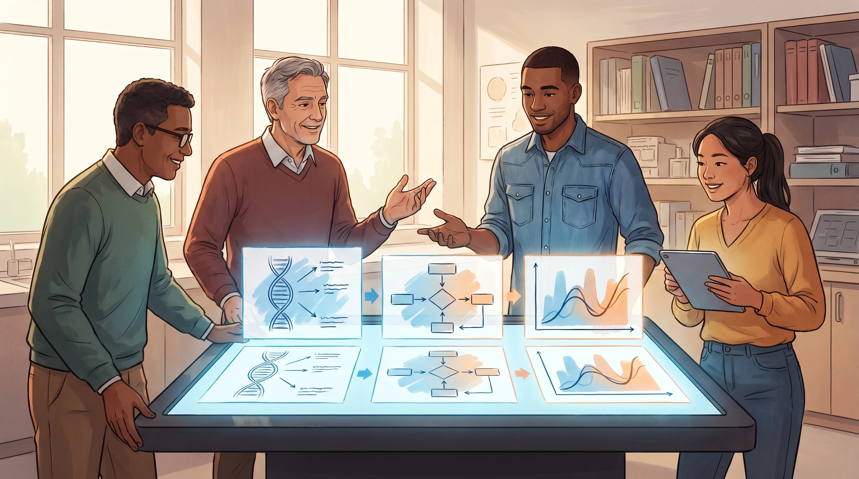 Diverse Researchers on Collaborative AI Canvas