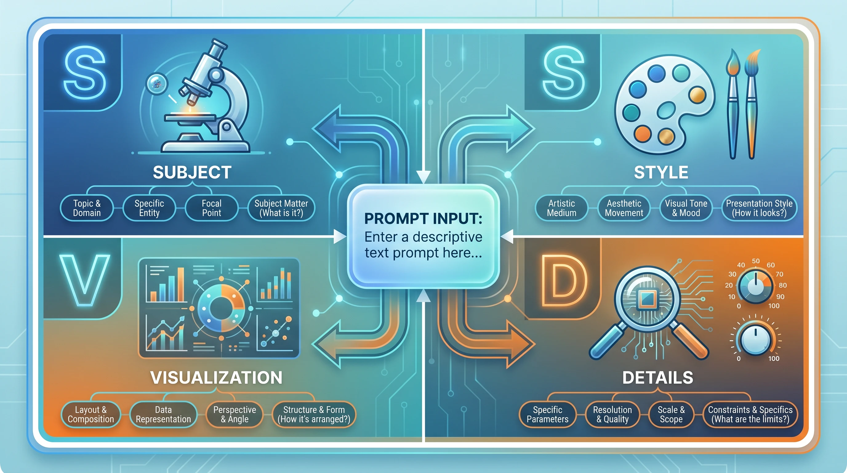 SSVD Prompt Framework Quadrant Infographic