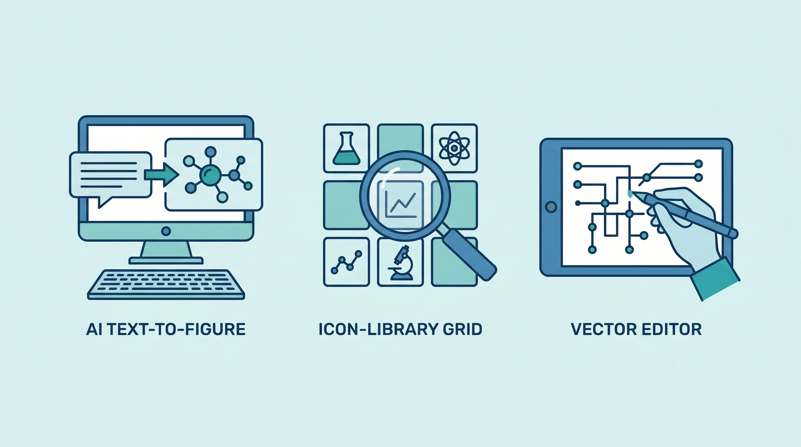 Three Scientific Illustration Tool Approaches Lineup