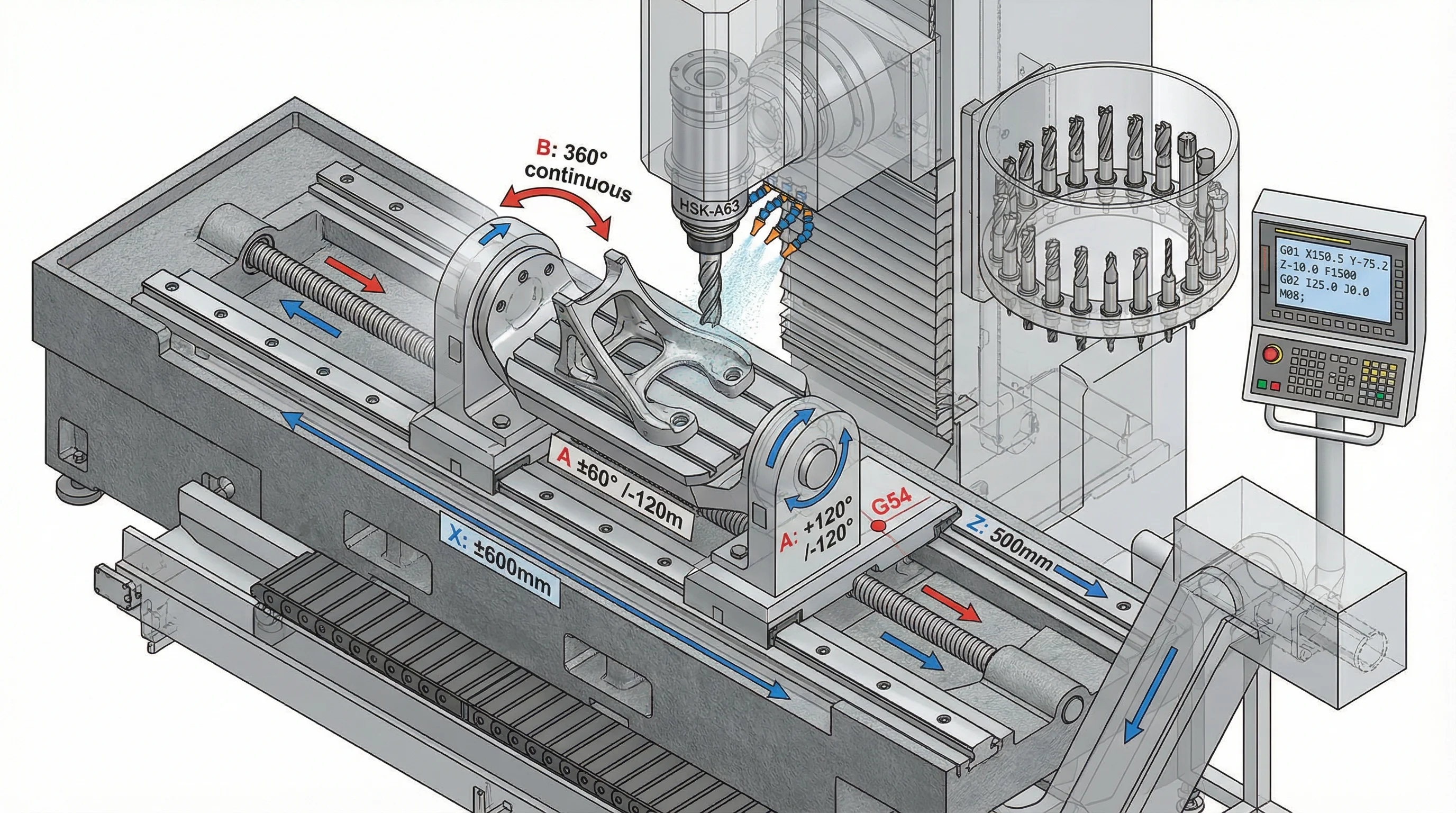 CNC Five Axis Milling Machine