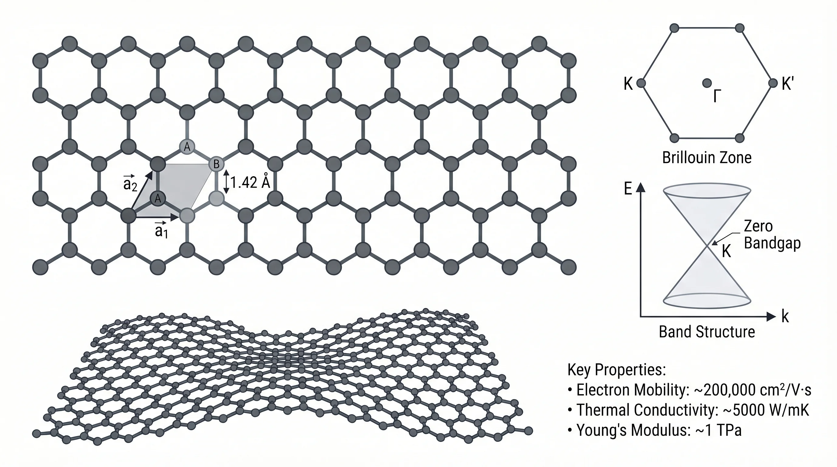 Graphene Monolayer Hexagonal Lattice