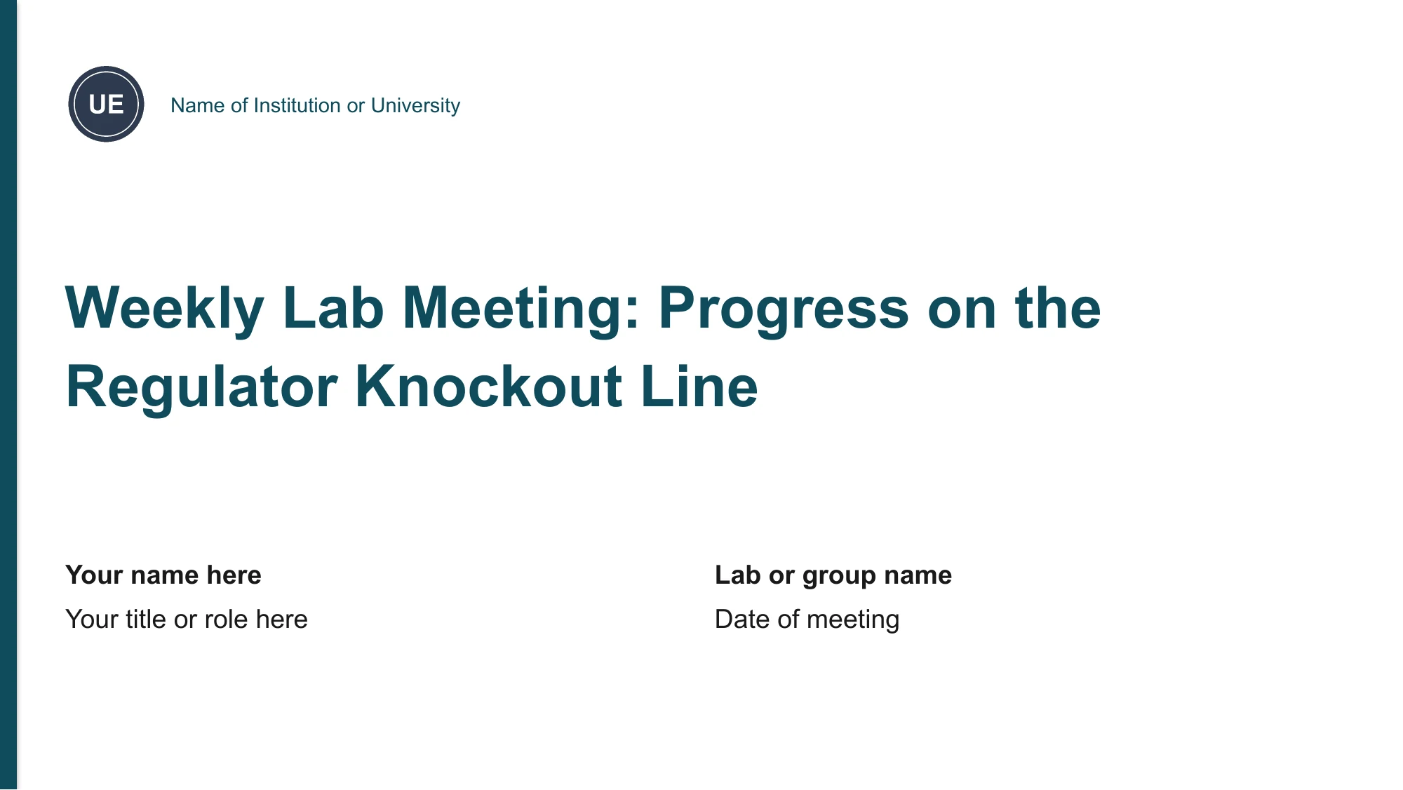Lab meeting deck — Minimal — 16:9 · 13.333 x 7.5 in · 20 slides
