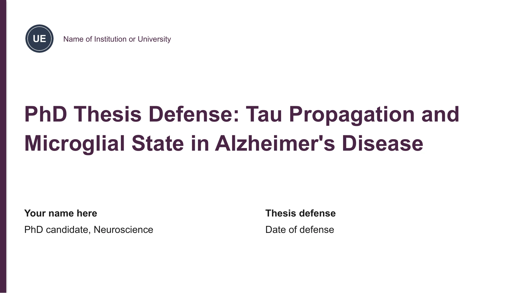 Thesis defense deck — Minimal — 16:9 · 13.333 x 7.5 in · 22 slides