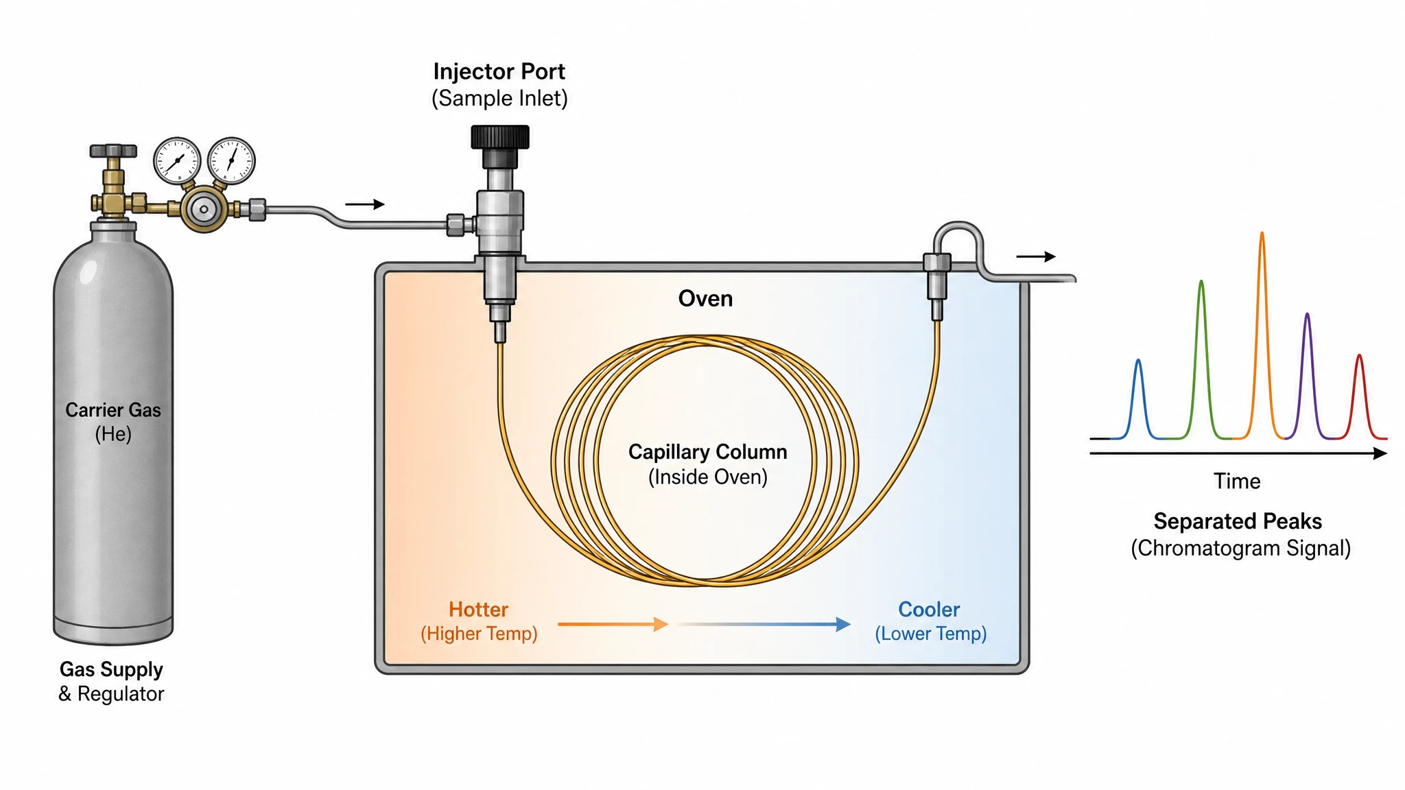 Show the column and oven conditions that matter