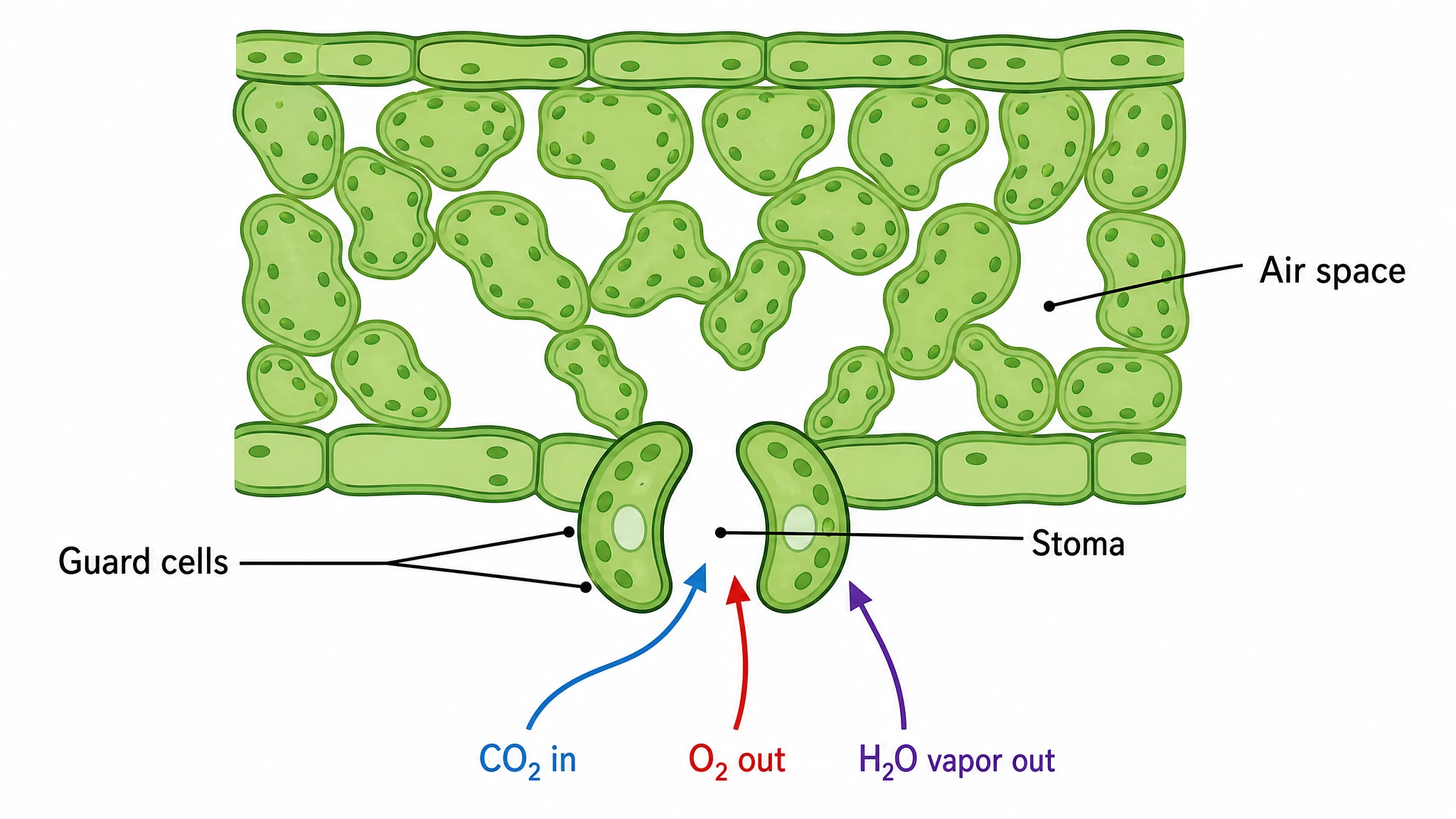 Guard cells set the gas-exchange trade-off