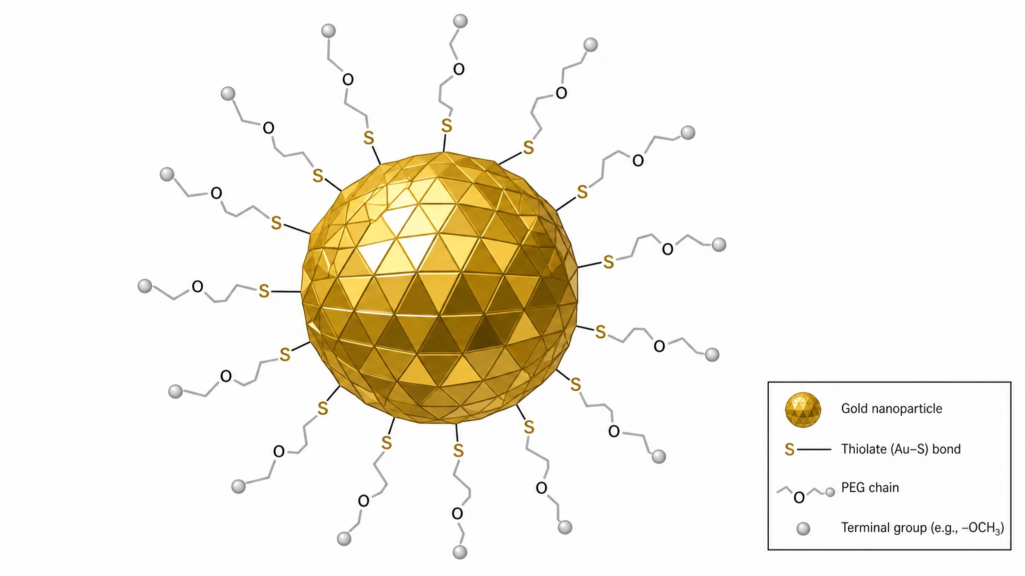 Gold particle with surface chemistry made explicit