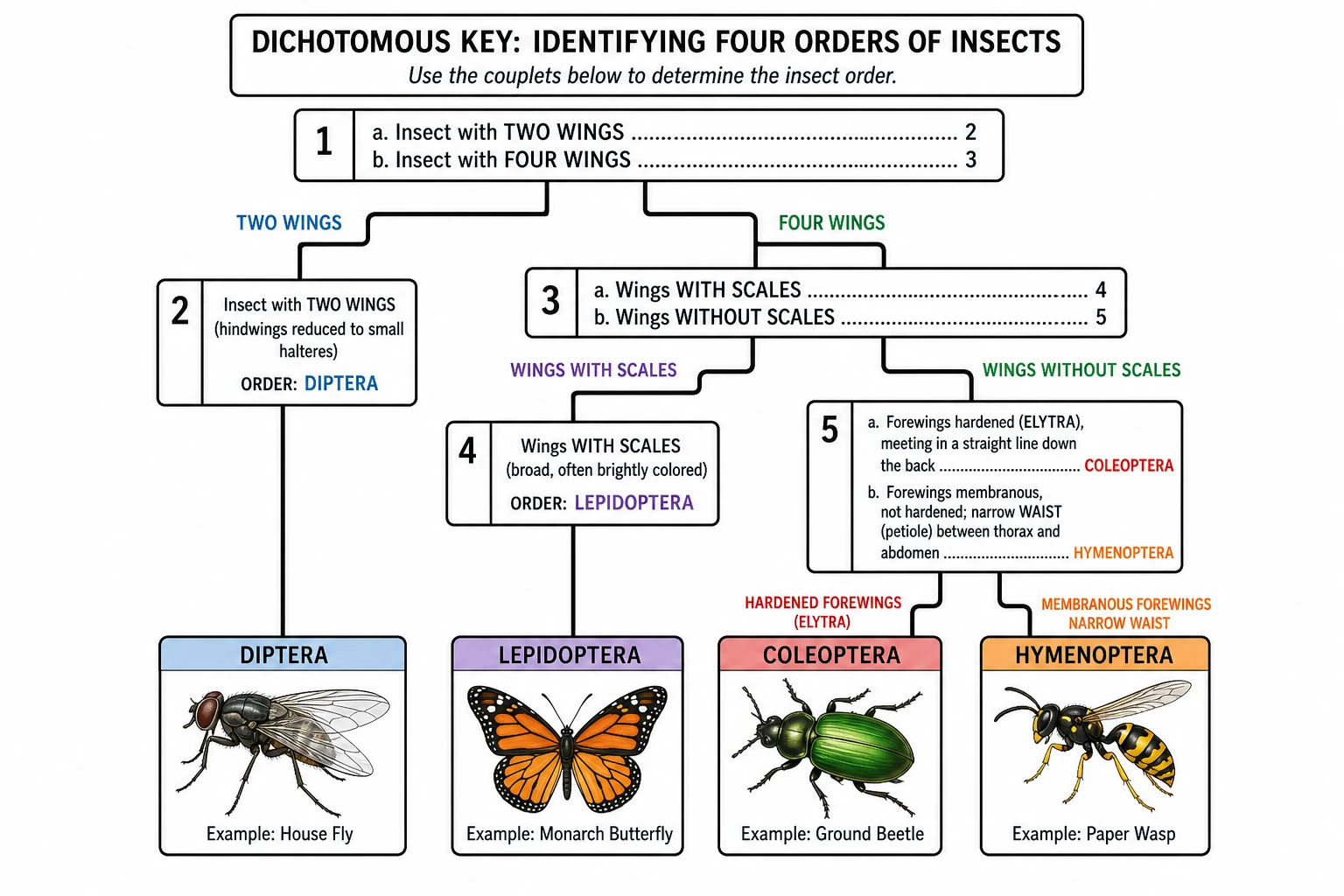 Start from a dichotomous key template