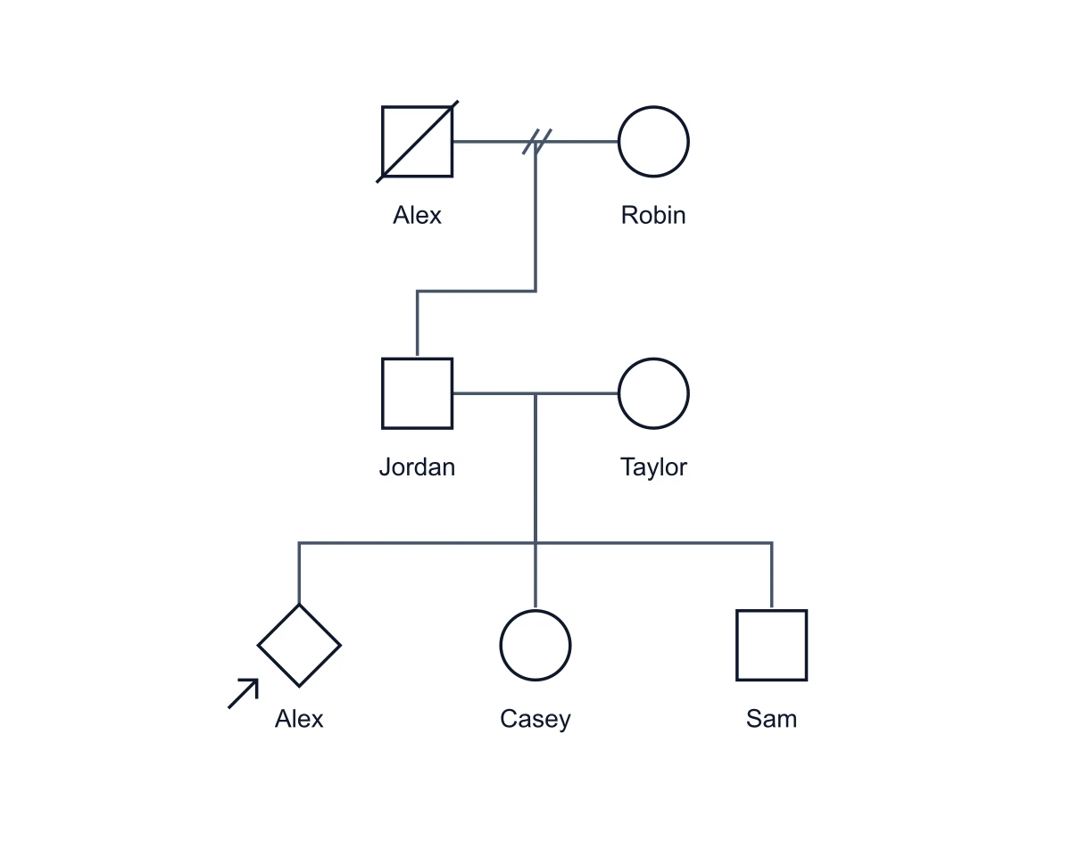 첫 세대 부부 관계의 이혼 표시