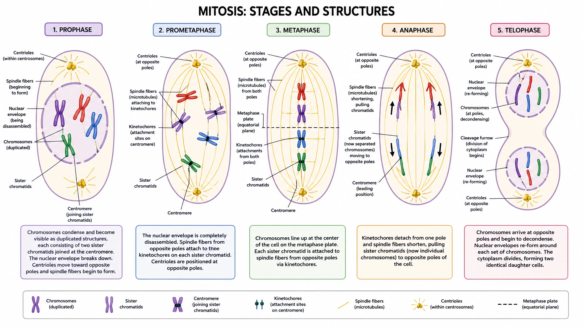 Show every mitosis stage in the correct order